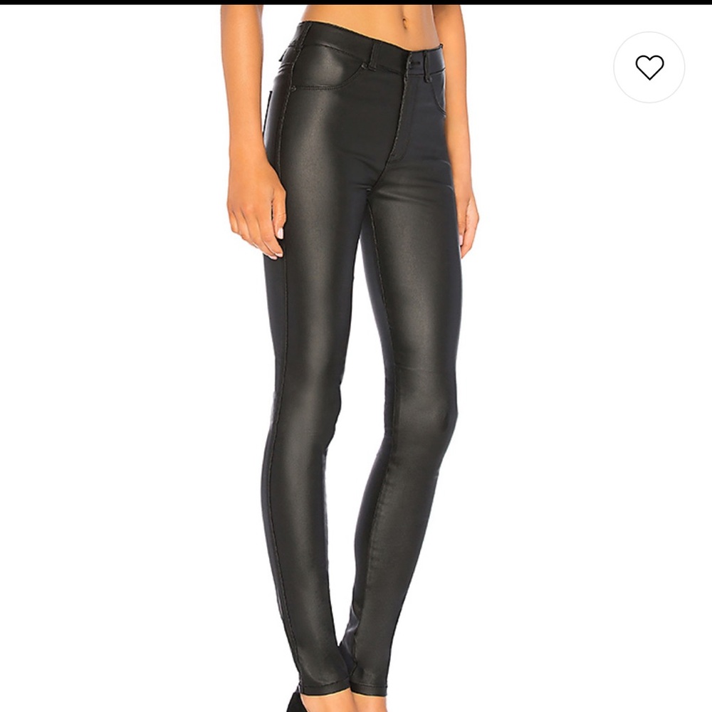 Dr. Denim Black Faux Leather Jeans Size 26